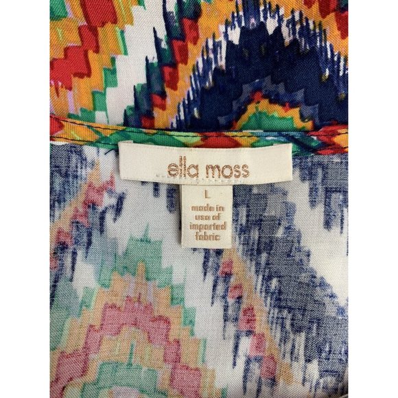 Ella Moss Size L Colorful Vibrant Geometric Mini Shift Dress - Picture 9 of 11